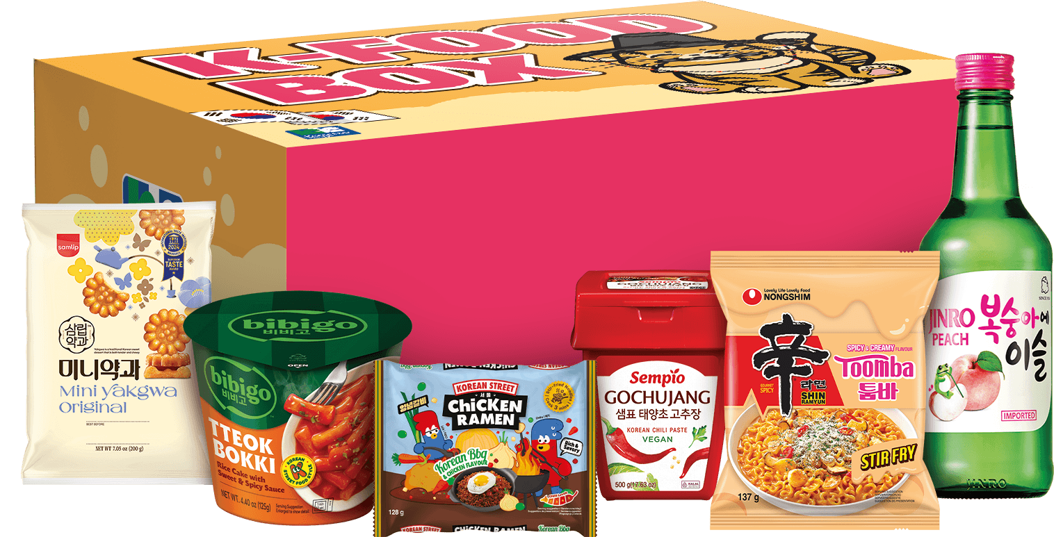 Verschiedene koreanische Lebensmittel-Verpackungen